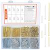 ZWFSDM 820 Pezzi Set Chiodi in Metallo Assortimento, Chiodi Decorative Testa Piatta, Chiodi Placcati per Legno, Appendere Quadro, Specchio, Lavorazione - Argento/Oro
