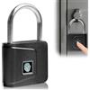 GAOUTO Serratura Intelligente Con Impronta Digitale: Serratura Biometrica Ricarica USB, Lucchetto Impermeabile, Per Bagagli, Palestra, Ufficio (Nero)