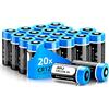 AHJ CR123A, Batterie al Litio CR123A /CR123 da 3V (confezione da 20) ad Alta Capacità da 1600mAh con Auto-Scarica Bassa - Pile Monouso, Non per Arlo