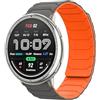 Hinnwer 20mm Cinturino Compatibile con Amazfit Cheetah 2 Pro/Amazfit T-Rex 3 Pro 44mm/Active 2 Square/Active 2/Active/GTR Mini/GTS 4 per Uomini Donne, Cinturini Magnetico Silicone Grigio Arancione