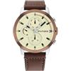 Tommy Hilfiger per uomo. 1792053 Orologio analogico con cinturino in pelle Acciaio giallo [3084710], Casual, Bracciale di corda