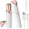 Vexloria Epilatore Viso Donna, USB Ricaricabile Rasoio Viso Donna, luce a LED, Epilatore Elettrico Indolore per Viso, Labbra, Baffetti, Braccia, La Zona Bikini (Bianco)