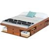 Memomad Letto Funzionale Bali - Molto Spazio di stoccaggio e cassetti, Ideale per Le Piccole camere da Letto - Legno massello e Design Esclusivo - Prezzo incl. Rete a doghe - 140x200cm Caramello
