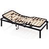 EVERGREENWEB MATERASSI & BEDS EVERGREENWEB - Migliore Rete Singola ELETTRICA 80x190 a Doghe in Legno alzata Pieghevole MOTORIZZATA Rinforzata con Doppia Struttura in Ferro + 4 Gambe Smontabili Base da Incasso per Letti e Materassi