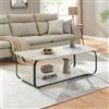 [en.casa] Tavolino Centrale da Salotto a Piano Rettangolare e Ripiano Tavolo Basso Elegante da Caffè a Telaio in Acciaio per Soggiorno 120x60x43 cm - Effetto Marmo Bianco/Nero