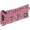 Grafoplás - Astuccio scuola piatto, collezione I Love You, design pop up Bits & Bobs, 2 tasche, 23 x 10 cm, scomparti con cerniera, manici facili da aprire, materiale scolastico, rosa, 23 x 10 x 4 cm