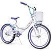 Huffy Girly Girl - Bicicletta da bambina, 50,8 cm, con cestino, 6-9 anni, colore: bianco, blu e viola