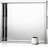 SHYFOY Vassoio Portagioie Decorativo a Specchio, Argento Vetro Organizzatore di Gioielli Cosmetici, Trucchi Scatole Porta Tray per Vanità, Comò, Bagno, Camera da Letto, 46 x 36 x6 cm
