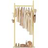 GUOHNHE Appendiabiti Ingresso di Grandi Dimensioni in Metallo, Attaccapanni con 2 Ganci e Lastra di Roccia Resistente, Stand Appendino da Terra, 65 x 30 x 175 cm, Giallo Dorato, GYJ302LWJ