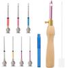 JSRQT 10 Pezzi Kit Punch Needle,Penna per Ricamo con 7 Aghi Intercambiabili Regolabili,Set di Aghi per Punzonatura,Ago Magico per Ricamo