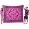 o-day Telo Mare Matrimoniale Cotone Etnico - Telo Mare Grande 240x220cm - Coperta Da Spiaggia XXL Artigianale Multifunzione (Intrecci Orientali, Fucsia Bouganville)