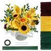 TOAOB THE ONE AND ONLY BABY TOAOB 200 Pezzi Scovolini Ciniglia Colorati Set Pipe Cleaner con Stelo Filo Floreale e Nastro Floreale per Girasole Fai da Te Decorativi Artigianato Marrone Giallo e Verde