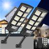 VOPHICHO Lampione Solare Esterno 2 Pezzi, 6000K Lampione LED con Pannello Solare, Faro Stradale Esterno IP66 Impermeabile Luce Solari con Sensore di Movimento e Telecomando per Giardino Sentieri