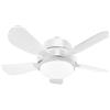 oxylops Ventilatore Soffitto con Luce LED,Ø40 cm,6 Velocità Silenzioso,Comando App/Telecomando,E27 con Base Inclusa,3 Temperature Colore,Reversibile Estivo/Inverno,Installazione Senza Operai (white)