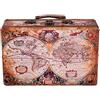 Birendy Scatola a baule, KD1288, baule in legno con rivestimento in tela, in stile vintage con guarnizioni in metallo, effetto antico, L (31cm B x 20cm T x 10cm H)