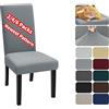 XINEAGE Coprisedie con Schienale 2 Pezzi, Elasticizzato Copertura della Sedia, Copertura Fodera, Banchetto Sedia Sedile Slipcover Cerimonia di Nozze Posate da (2 Pezzi, Grigio Chiaro)