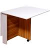 DecHome Tavolo da Pranzo Pieghevole con Ruote Bianco e Legno 120x80x73 cm - 83341D