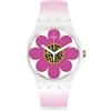 Swatch Flower Hour Bioceramic New Season Orologio da donna rosa SO32M104, Moderno