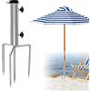 LXYYDS Porta Ombrellone da Spiaggia, Rimovibile Picchetti Ombrellone Regolabile, 4 Forchette, Base per Ombrellone con Ancoraggio a Terra, Supporto per Ombrellone per Prati, Giardino, Pesca, Spiaggia
