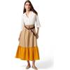 Oltre: Vestito Lungo Colour Block Arancione. 44 Stagione Primavera Estate 2025.