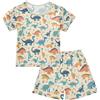 Mnsruu Mini Dinosauri Estate Bambino Pigiama Set per Bambini Manica Corta Cotone Sleepwear per Ragazzi e Ragazze, Multicolore, 12 anni