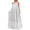 Generic Vestito Donna Manica Lunga-Abito da Donna Casual con Cinturino Allentato Senza Schienale Abito da Taschino Abito da Donna Grande Solido Abito da Sposa Corto