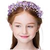 IYOU Principessa Ragazze Fascia per capelli Rosa Fiore Bande Floreali Cerchietti per Capelli Compleanno Comunione Accessori per Capelli per Bambini