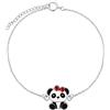 LOVE YOUR CITY Gioielli per bambini, bracciale piccolo Panda, regalo per ragazze, bambini, in argento sterling 925, regolabile da 14 a 17 cm, viene fornito in una piccola confezione regalo., 17 cm,