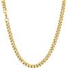 U7 Collana Uomo Oro Catena Cubana Acciaio Inossidabile Collana Acciaio Uomo Larghezza 6 mm Girocollo Catena Donna Placcata Oro 18K Lunga 51 cm Gioielli Stile Hip Hop Rapper Punk