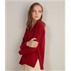 Falconeri Maglia Scollo V In Cashmere Ultrasoft Con Spacchi Quercia Rossa