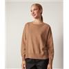 Falconeri Maglia Girocollo In Cashmere Ultrasoft Con Spacchi Rhum