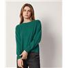 Falconeri Maglia Girocollo In Cashmere Ultrasoft Con Spacchi Malachite