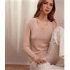 Falconeri Maglia Scollo V In Cashmere Ultrafine Tea Rose