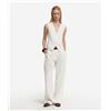 Falconeri Pantalone Palazzo Lino Viscosa Bianco