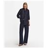 Falconeri Pantalone Palazzo Rombi Blu Navy