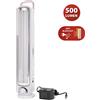 Velamp TWIX: Lampada portatile ricaricabile anti-interruzione di corrente, 2 tubi LED 500lm 43cm