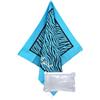 SEAMAR Fouta Singolo New Zebra 100% Cotone Telo Mare con Frange Asciugamano Pareo da Spiaggia Misura 90x170 cm (Azzurro)