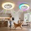 Aigostar- Ventilatore da Soffitto con Luce, Compatibile con Alexa, LED 40W, 4400LM, 2700K-6500K e RGB Dimmerabile, Plafoniera Ventilatore Soffitto con Telecomando e Gateway, 6 Velocità, φ50CM, 2Unità
