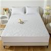 XHDZSW Coprimaterasso Impermeabile Lenzuolo con Angoli, Coprimaterasso Trapuntato, Lenzuolo con Angoli Trapuntati in Microfibra, per Letto King Materasso (Bianco,90x200cm)