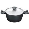 Berndes Alu Induction be.Nature Kochtopf 24 cm Casseruola con Coperchio, 4.5 Litri, Alluminio Forgiato, Nero/Bianco