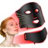 Ntyikul Maschera LED Viso E Collo, Ntyikul Maschera Viso LED con 7 Colori, 5 Livelli di Luminosità, con Protezione per Gli Occhi, Telecomando+Timer, Maschera Viso Infrarossi per Anti-Invecchiamento