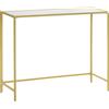HOMCOM Mobile Consolle da Ingresso in Acciaio e Vetro Temperato, 100x35.5x80cm, Bianco e Oro|Aosom