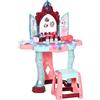 AIYAPLAY HOMCOM Set Toeletta con Sgabello per Bambini da 3-6 Anni con Luci, Musica e Accessori|Aosom
