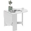 HOMCOM Tavolo Pieghevole per 6 Persone con 2 Ribalte Ovale in Legno, 163x80x75 cm, Bianco | Aosom Italy