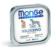 MONGE 150 g Monge Monoprotein Alimento Completo Monoproteico Cibo Umido Paté per Cani Adulti con Solo Cervo Grain Free e Gluten Free
