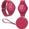 FOREVER Colorum CW-300 Rosa Smartwatch IP68 Impermeabile - Cardiofrequenzimetro Contapassi Monitor del Sonno Calorie - Lunga Durata Batteria - Orologio Sportivo Android/iOS Unisex dal Design Elegante