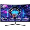 TITAN ARMY 260Hz 2K Monitor Gaming Curvo 32 Pollici, QHD 2560 * 1440p, 1ms GTG, 1500R VA Senza Cornice Schermo PC, G-Sync & FreeSync Computer Monitor, HDR, 124% sRGB, VESA, HDMI 2.1, DP 1.4, C32C1S