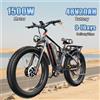 E-Bike 1500W Motore potente 48V20AH Batteria Samsung Freni a olio Bici elettrica Bicicletta elettrica fuoristrada con pneumatici grassi da 26 pollici - Black