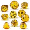 BESCON DICE Set di 10 dadi poliedrici numerati dispari D3-D25, numeri dispari D3, D5, D7, D9, D11, D13, D15, D17, D19, D25, per giochi di ruolo (set ambra)