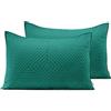 AmeliaHome 2 federe 50 x 70 cm, verde chiaro, verde scuro, set di federe Ultrasonic trapuntate in poliestere Softa